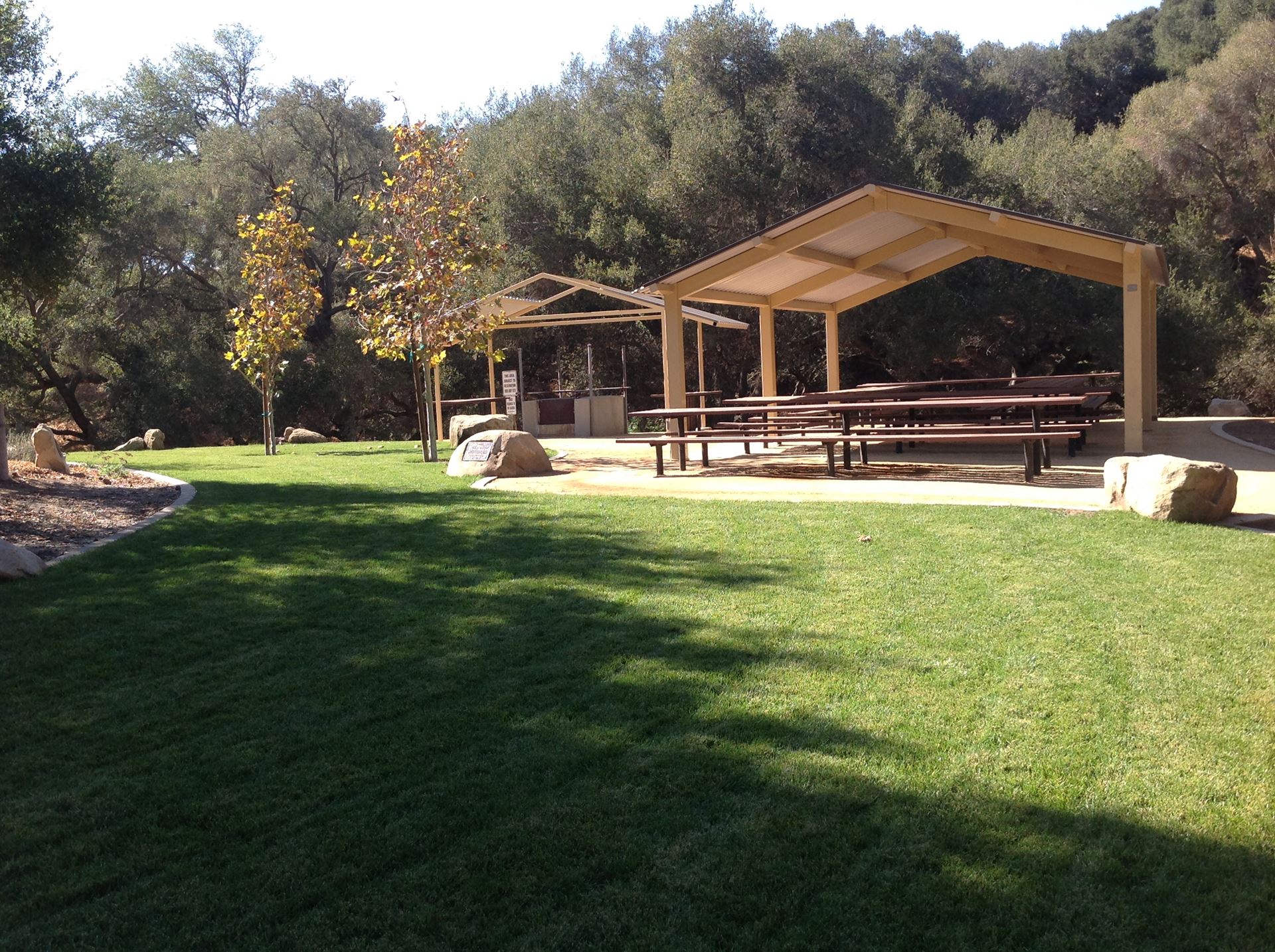 Hans Christian Andersen Park Area A with covered picnic table area.