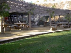 Hans Christian Andersen Park Area D with covered area for picnic tables.